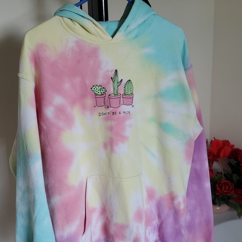 Jac Vanek Don't Be A Prick tie dye hoodie